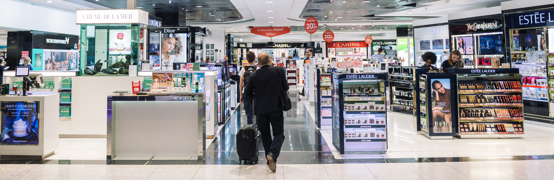 HEATHROW AIRPORT, TERMINAL 3, Departure Hall Zones A-G, Duty Free Shops, Gates